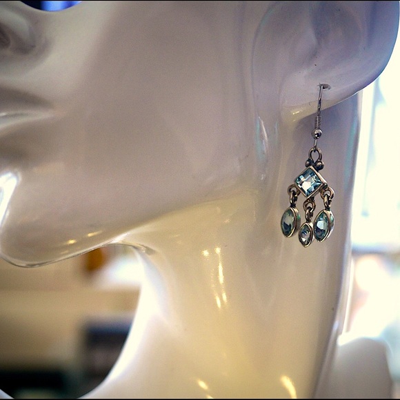 Blue Topaz and Sterling Silver Earrings - Picture 1 of 4